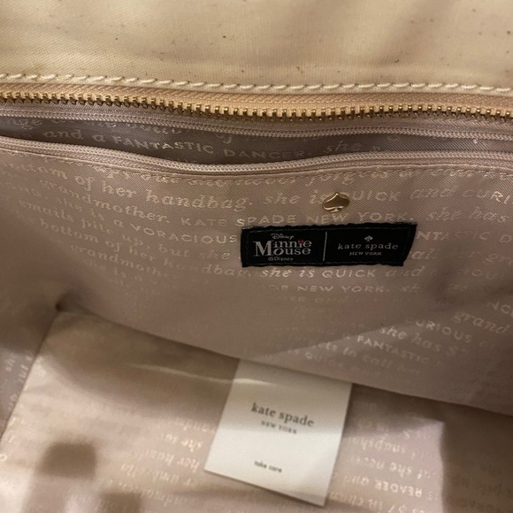 Kate Spade x Disney Minnie Mouse Francis Womens Tote Bag Cream OS - Picture 10 of 16